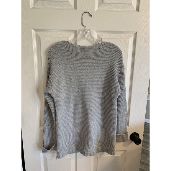 NWT $70 Charter Club Womens Gray Ribbed Long Sleeve V Neck Sweater Size Medium - Picture 7 of 12